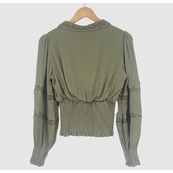 Scarlet Darkness Renaissance Peasant Blouse Green Size Small - Picture 3 of 6